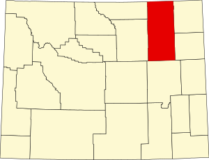 Map of Wyoming highlighting Campbell County