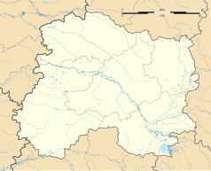 Mapa konturowa Marny, blisko centrum na prawo u góry znajduje się punkt z opisem „Somme-Suippe”