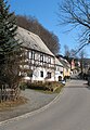 Listed half-timbered houses, Hammerbergstraße in the background