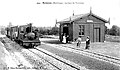 Beignon ː la gare du tramway vers 1914 (carte postale).