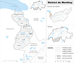 Localisation de District de Monthey