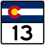 Straßenschild der Colorado State Highway 13