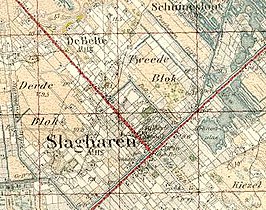 Slagharen op topografische kaart in 1914