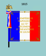 Drapeau du 32e RI en 1815 (avers)