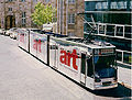 Tram no 458 with art – Das Kunstmagazin wrap advertising, for documenta X, 1997