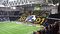 Choreografie der AIK-Fans auf der Gegenseite