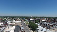 An aerial image of downtown Newton.