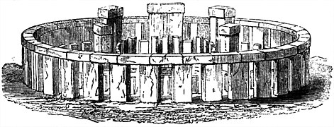 Stonehenge: Perspective elevation restored, gravure illustrant le Old England: A Pictorial Museum.