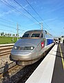 A TGV Reseau trainset stops at Champagne Ardennes TGV.