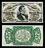 Twenty five-cent third-issue fractional note