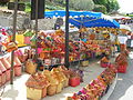 Le marché à Bonnieux.