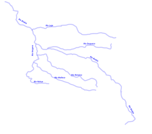 Mapa de la cuenca del río Biobío.