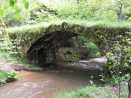 The Romanesque bridge in Droiturier