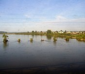 The Irkut as seen from a train window (near its confluence with the Angara)