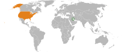 Peta memperlihatkan lokasiKuwait and USA