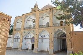 The church and its courtyard.