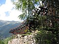 Dans les anciennes installation minières de l'Hospital de Parzan, vestiges de la station d'arrivée du câble aérien qui descendait le minerai des mines du pic Liena