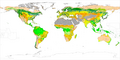 Image 24A chorochromatic map of world land cover, using hue, value, and saturation to differentiate nominal values (from Cartographic design)