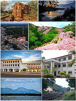 From top, left to right: Avukana Buddha statue, Kala wewa, Kekirawa skyview, Namal Uyana, Kekirawa, Kekirawa Central College, Ritigala mountain range and Keriwara railway station