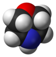 space-filling model of the morpholine molecule