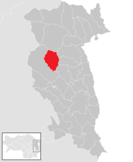 Poloha obce Pöllauberg v okrese Hartberg-Fürstenfeld (klikacia mapa)