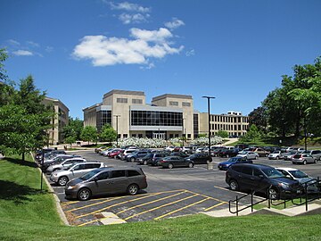 Rear of Cartwright Hall, June 2014. Site of Wills Gymnasium until 1979