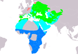 Distribución de Coracias garrulus