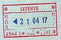 A later passport stamp for the same border crossing.