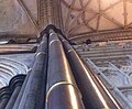 Pillars at the crossing of the Salisbury Cathedral bending due to insufficient buttressing