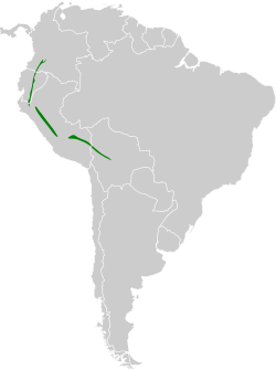 Distribución geográfica de la tangara orejidorada.