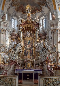 Mercy Altar depicting statues of the Fourteen Holy Helpers at Basilica of the Fourteen Holy Helpers