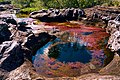 Een pothole in het bed van de Caño Cristales (Meta, Colombia)