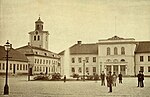 Hovrättstorget med gamla Jönköpings teater, före 1904. Kanalgatans västra ände ligger till höger utanför bilden