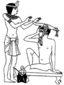 Image 36An Egyptian practice of treating migraine in ancient Egypt (from Science in the ancient world)