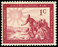 Image 4The first United Nations stamp issued in 1951. (from United Nations Postal Administration)