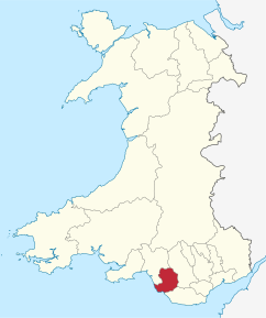 Poziția regiunii Bridgend county borough