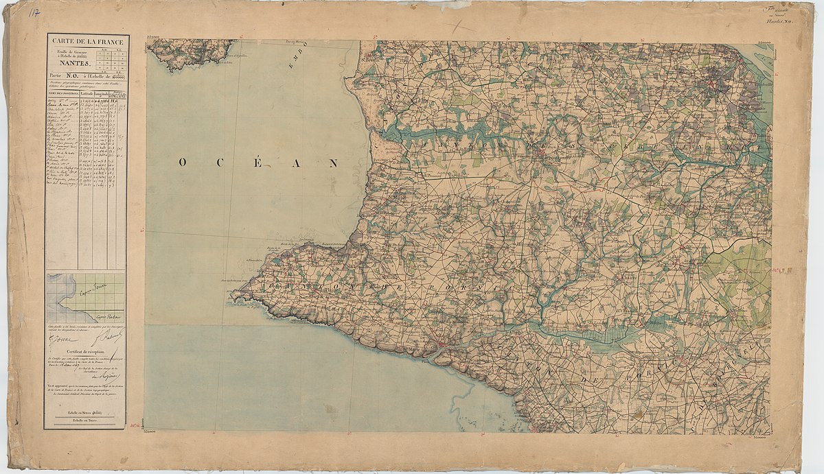 section rectilinéaire du carte encadrant le bassin de la rivière