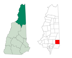 Location in Coös County, New Hampshire