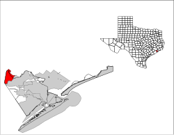 Location in Galveston, and Harris Counties in the state of Texas