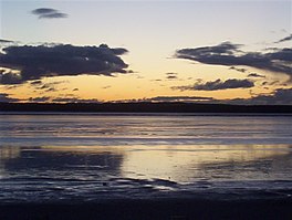 Pink Lake at sunset