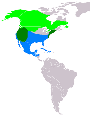 helverde - nestareo, blue - vintrareo, malhelverde - loĝantoj la tutan jaron