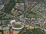 High aerial view of Auestadion and surrounds