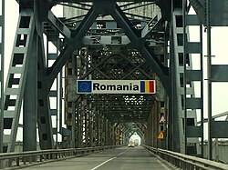 Entering Giurgiu County across the Friendship Bridge from Bulgaria