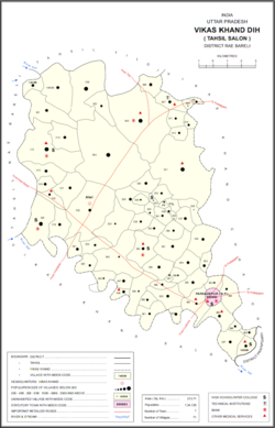 Map showing Thauri (#307) in Dih CD block