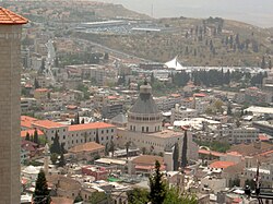 View o Nazareth, wi the Basilica o the Annunciation at the centre