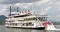 Michigan Paddlewheel boat on Lake Biwa, Otsu, Shiga.