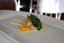 A smoked scallop appetizer