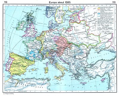 Detailed depiction of North African, European and west Asian political status.