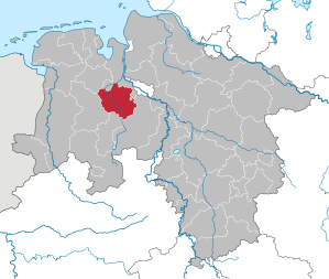 Lage des Landkreis Oldenburg in Niedersachsen (anklickbare Karte)