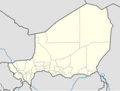 Mapa konturowa Nigru, na dole po prawej znajduje się punkt z opisem „Diffa”